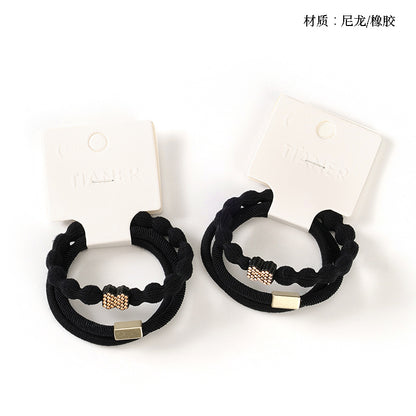 M42 3 Crystal-Studded Bow Tie Accessory Set with Hair Ties - Sparkly for Party Hairstyling