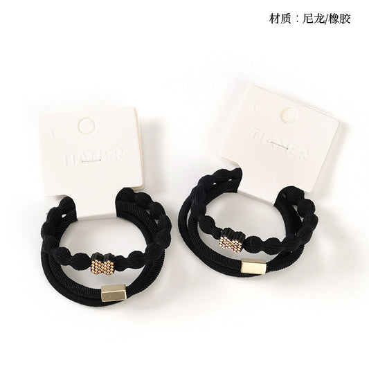 M42 3 Crystal-Studded Bow Tie Accessory Set with Hair Ties - Sparkly for Party Hairstyling