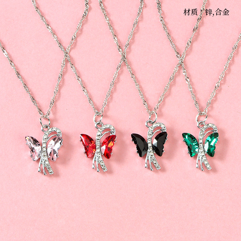 Glass Butterfly Ripple Necklace M.43
