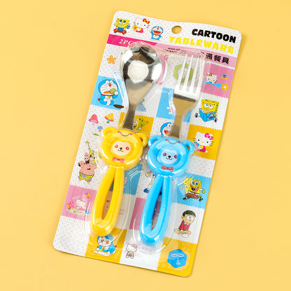 9001-2 Cartoon Spoon & Fork 2-Piece Set M.66
