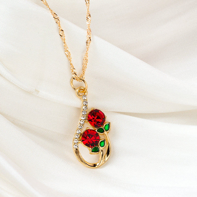 French Double Flower Necklace M.43