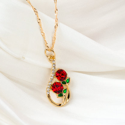 French Double Flower Necklace M.43