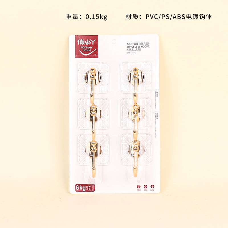 Model 9300 Square Adhesive Hooks (6-Piece Set) M.16 JPDB