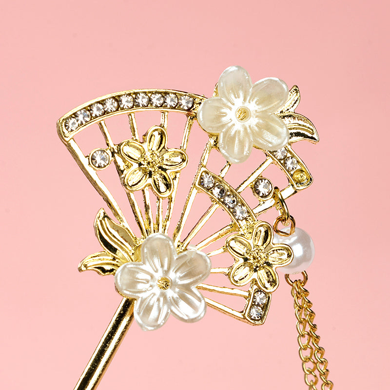 M42 Fan-shaped Tassel Hair Pin with Neo-Chinese Style