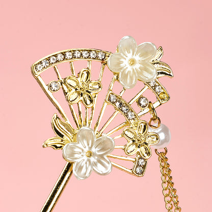 M42 Fan-shaped Tassel Hair Pin with Neo-Chinese Style