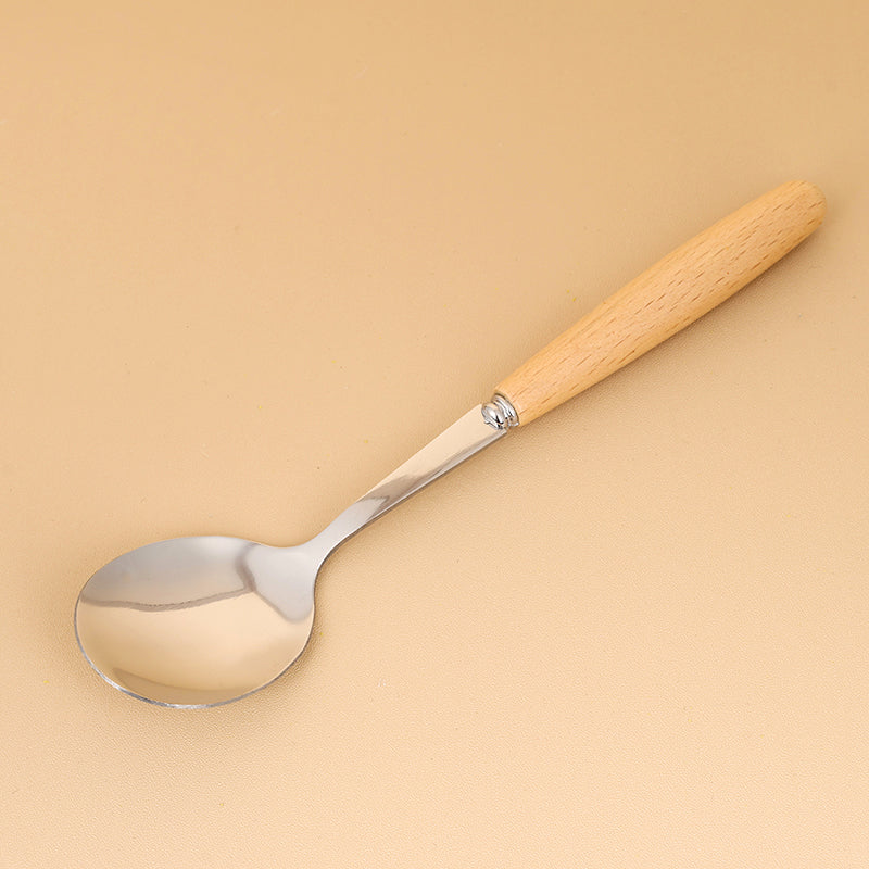 HSD-4 Beechwood Handle No.2 Round Spoon M.66