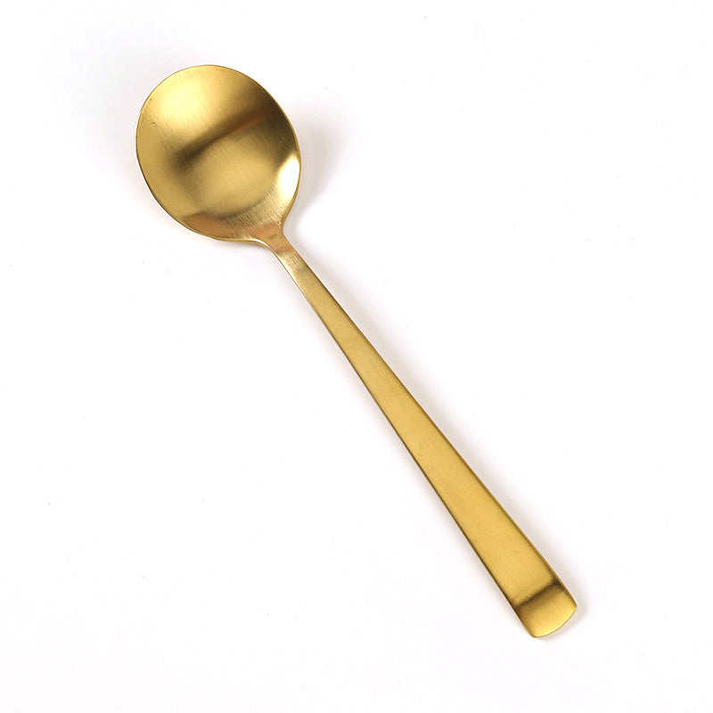 Gold-Plated Yalue Curved-Handle No.2 Round Spoon M.66