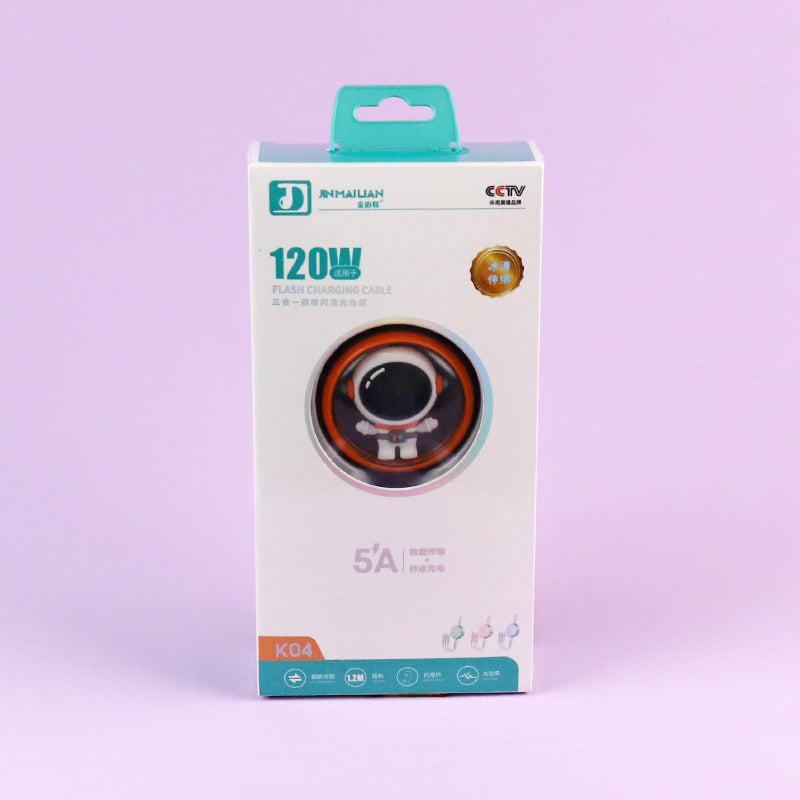 K04 Ice-Clear Retractable 3-in-1 Data Cable (1.2M) A.12 JPDB