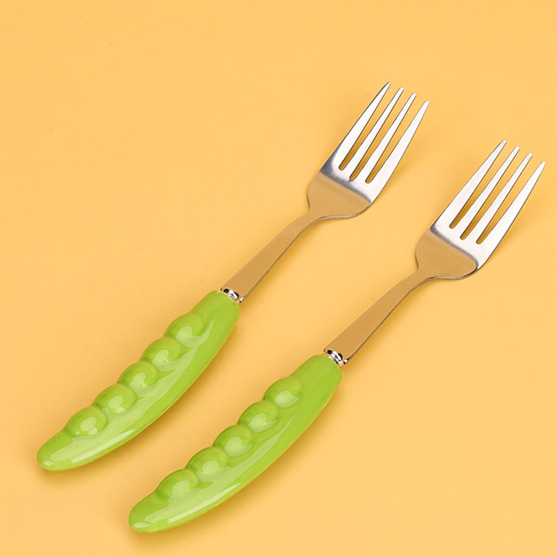HSB-6 Snow Pea Pattern Ceramic Handle No.2 Fork M.66