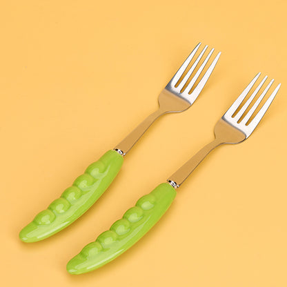 HSB-6 Snow Pea Pattern Ceramic Handle No.2 Fork M.66