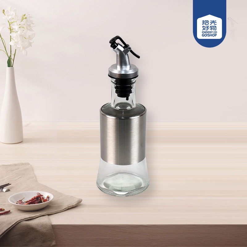 0018 "Rumengling" Themed Silver-Wrapped Glass Oil Bottle (200 mL) M.69 JPDB