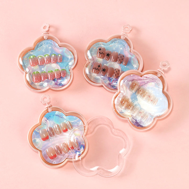 Xiaoniu Youchuang - ZJ1017 Cat's Eye Printed Short Fake Nails M.52