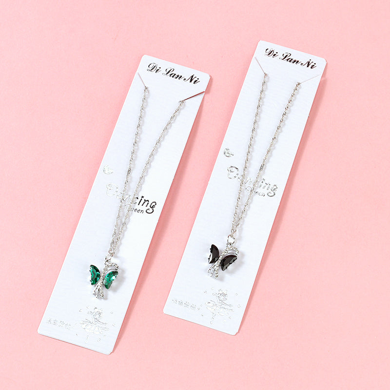 Glass Butterfly Ripple Necklace M.43