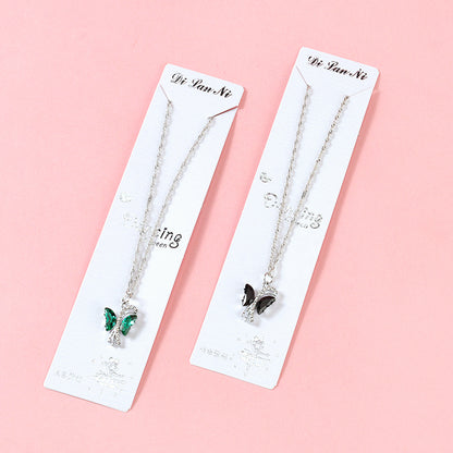 Glass Butterfly Ripple Necklace M.43