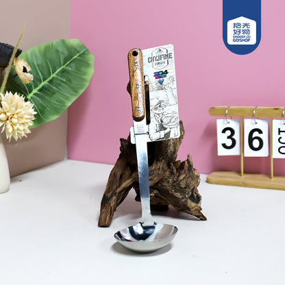 TF-211-304 Stainless Steel and Wooden Soup Spoon M.61 JPDB M.61