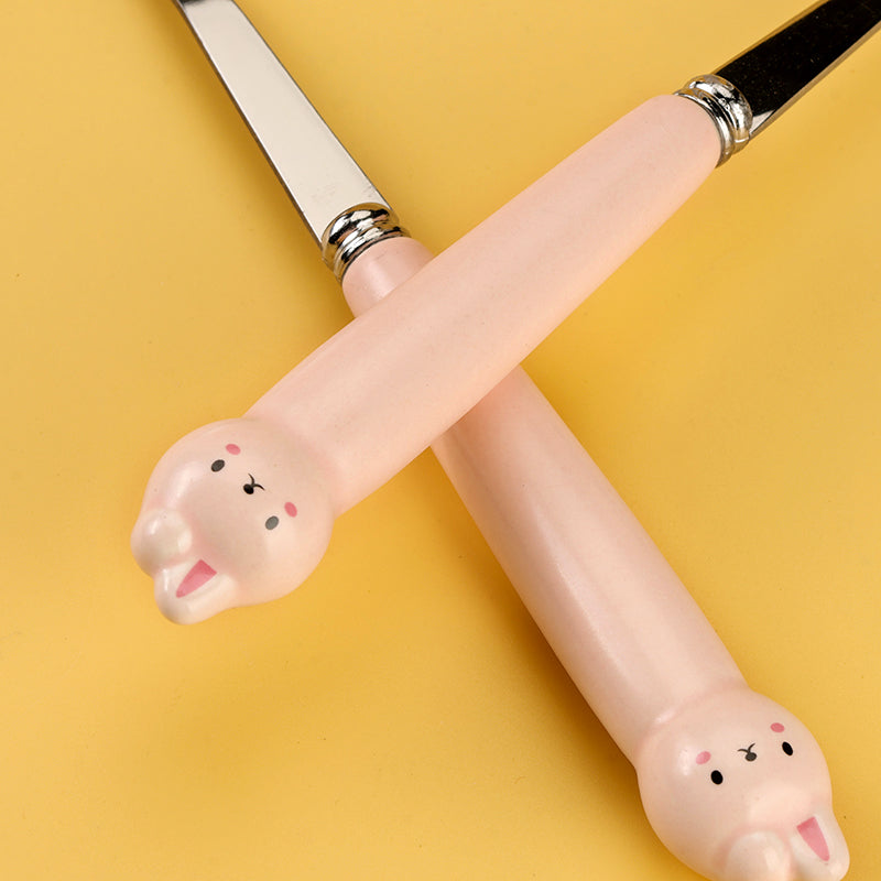 HSA-10 Lop-Eared Rabbit Ceramic Handle No.2 Pointed Spoon M.66