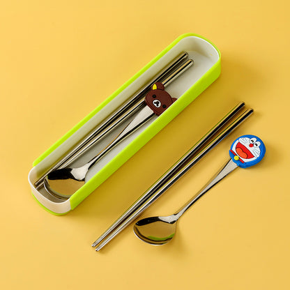 Cartoon-Style Boxed Chopstick & Spoon Set M.66