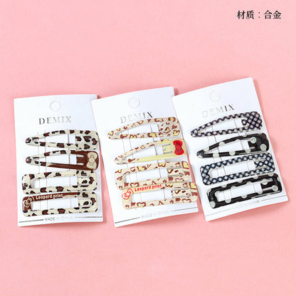M42 Boxed Four-piece Colorful Leopard Print Bobby Pins