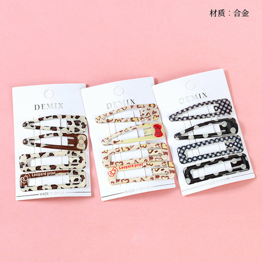 M42 Boxed Four-piece Colorful Leopard Print Bobby Pins