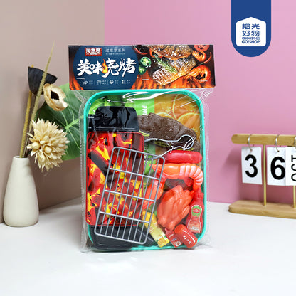 6056 - 7 Pretend Play Barbecue Plate Set M.09