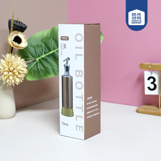 0063 Like a Dream Rose Gold Leather-Wrapped Glass Oil Dispenser (500ml) M.69 JPDB