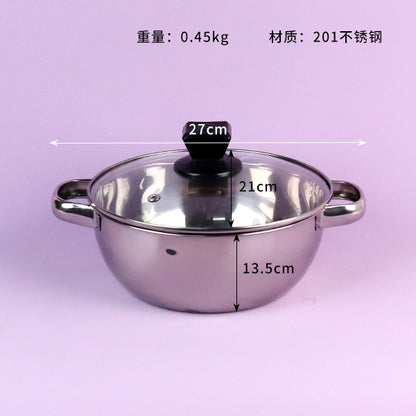 20 - centimeter Double - handle Black Bead Soup Pot M.61 JPDB