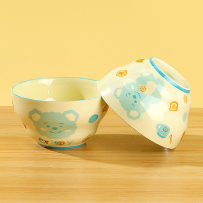 4.7-inch Gourd-shaped Bowl with Bread Bear Pattern M.66 JPDB