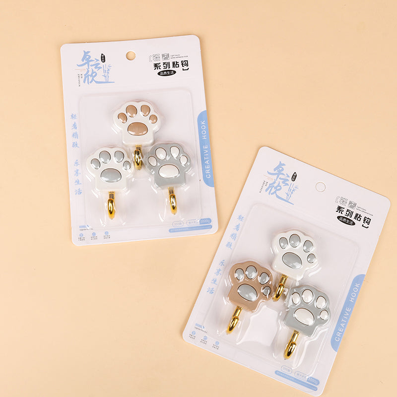 Zhuoyunxin Model 5628 Adhesive Hooks - 3 Pcs Cat Claw Design M.16