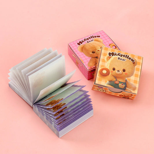 XX-1721 Milk Yellow Bear Notepad 90g Thick Paper 10*14cm Portable Kids Study & Parent-Child Notes M.81