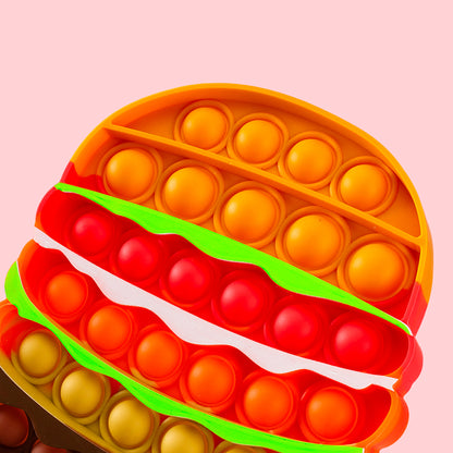 The detachable hamburger squishy toy is a popular fidget gadget for kids and teens M.08