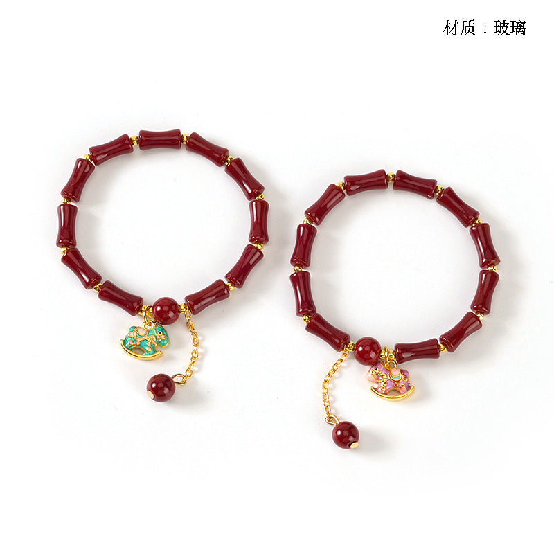 Cinnabar-Like Bamboo Joint Trojan Horse Bracelet  M.43