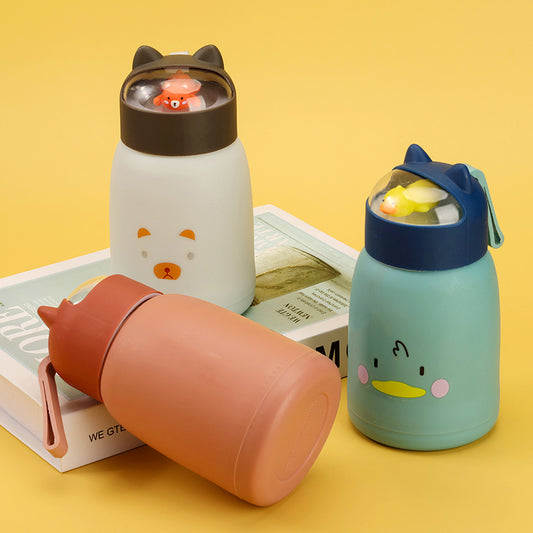 Cute Pet - themed Glass Cup with Plastic Shell (360ml) M.17