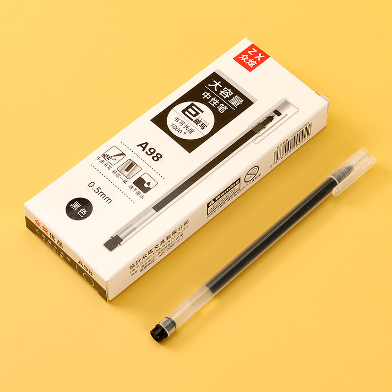 Bolígrafo de gel de escritura de alta capacidad Zhongxuan A98 (negro) M.82