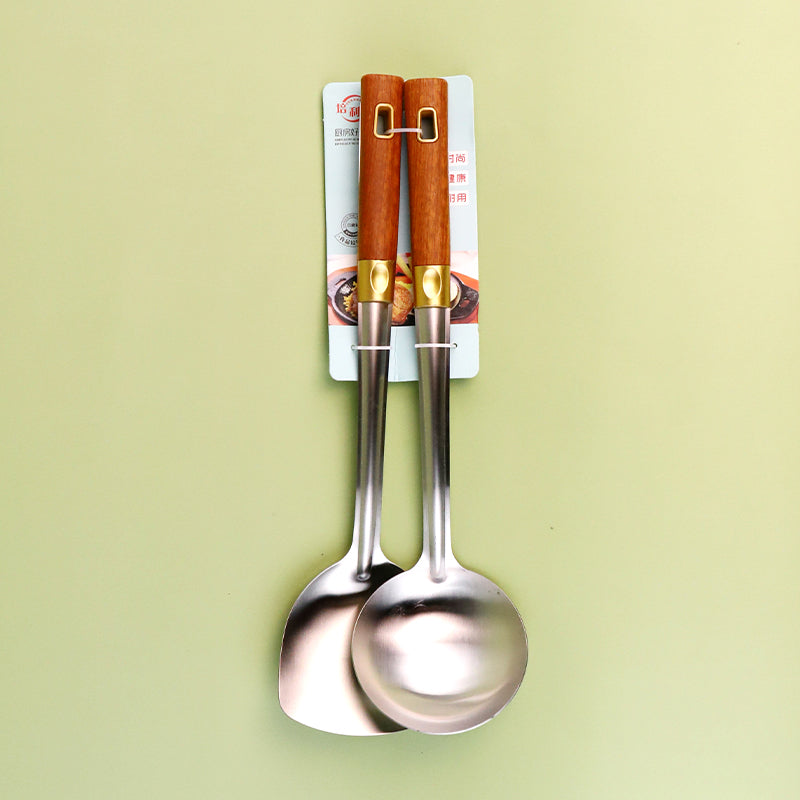 2680 Deyi 2-Piece Wok Spatula & Ladle Set M.61 JPDB M.61