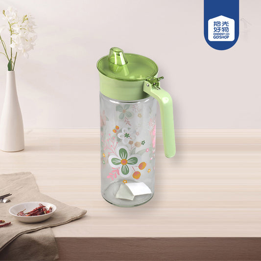 XB-1198 Stylish Printed Glass Oil Dispenser M.69 JPDB