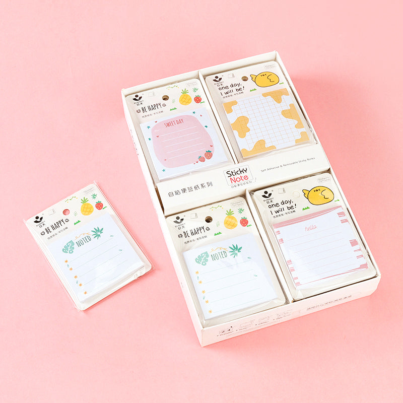 Cartoon Mixed Sticky Notes Multiple Animal/Anime Designs Strong Adhesion School Book Marking Office Use M.81