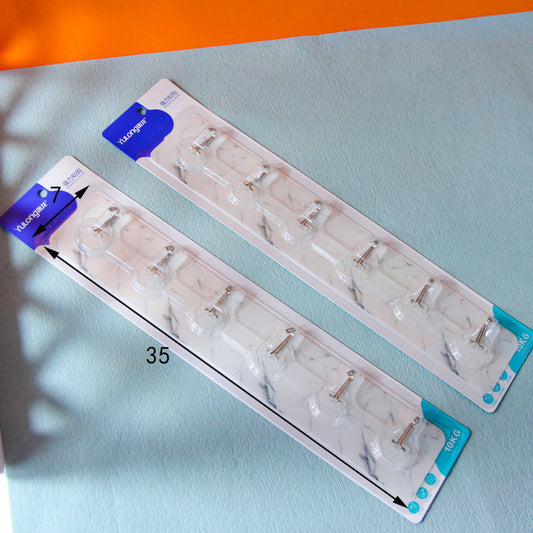 Model 8128 Adhesive Hooks - 6-Connected Ink Wash Pattern Trace-Free Type M.16