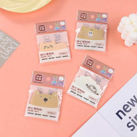 Xianfeng 8697 Glitter Animal Sticky Notes Cute Bear/Rabbit Shape 80g Thick Paper for Students & Families M.81