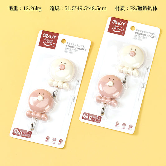 Qiaoxiaoya Model 9287 Adhesive Hooks - 2 Pcs Octopus Design M.16