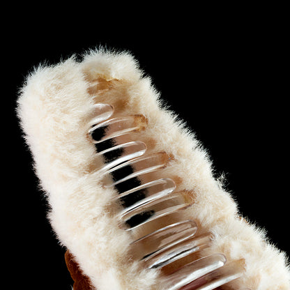 M42 5.12 Inch Large Hair Claw with Double-Side Flocked Accessory & Furry Texture