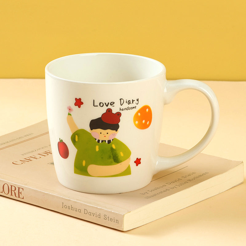 C453 Decal Ceramic Mug Random Flower Pattern High-Temperature Fired Daily CupM.65