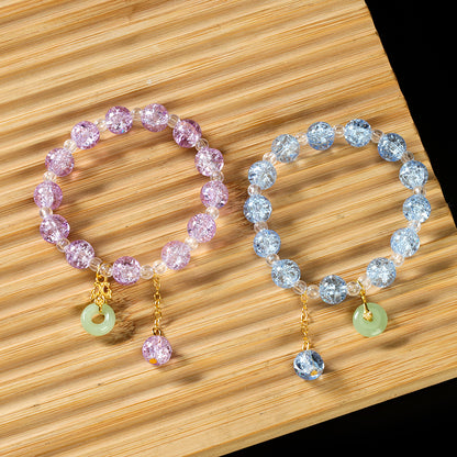 Cracked Bead Peace Jade Pendant Bracelet  M.43