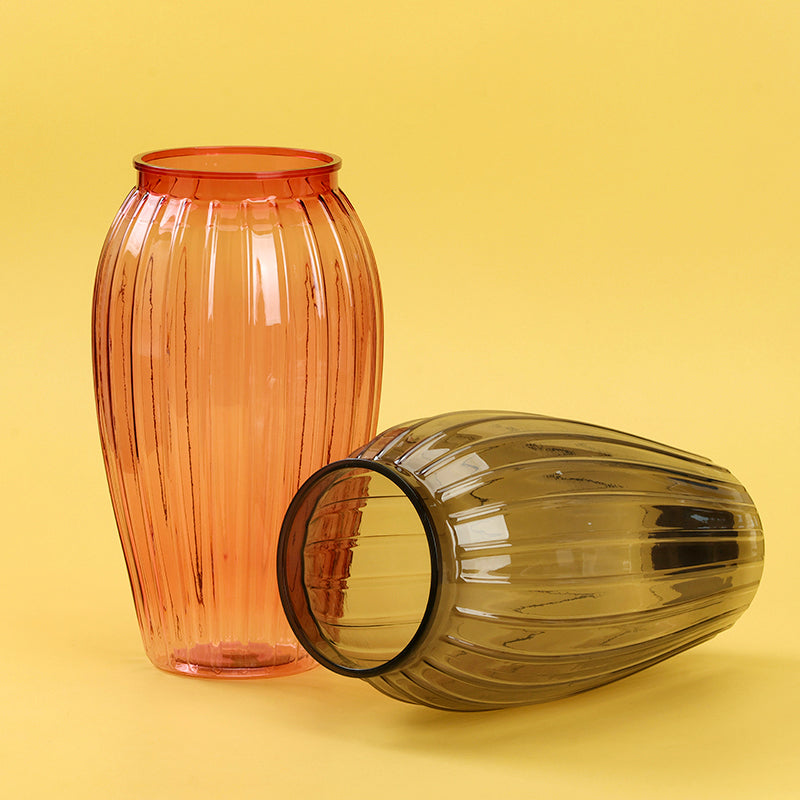 Plastic Vase - Wine Bottle Vertical Stripes  M.12