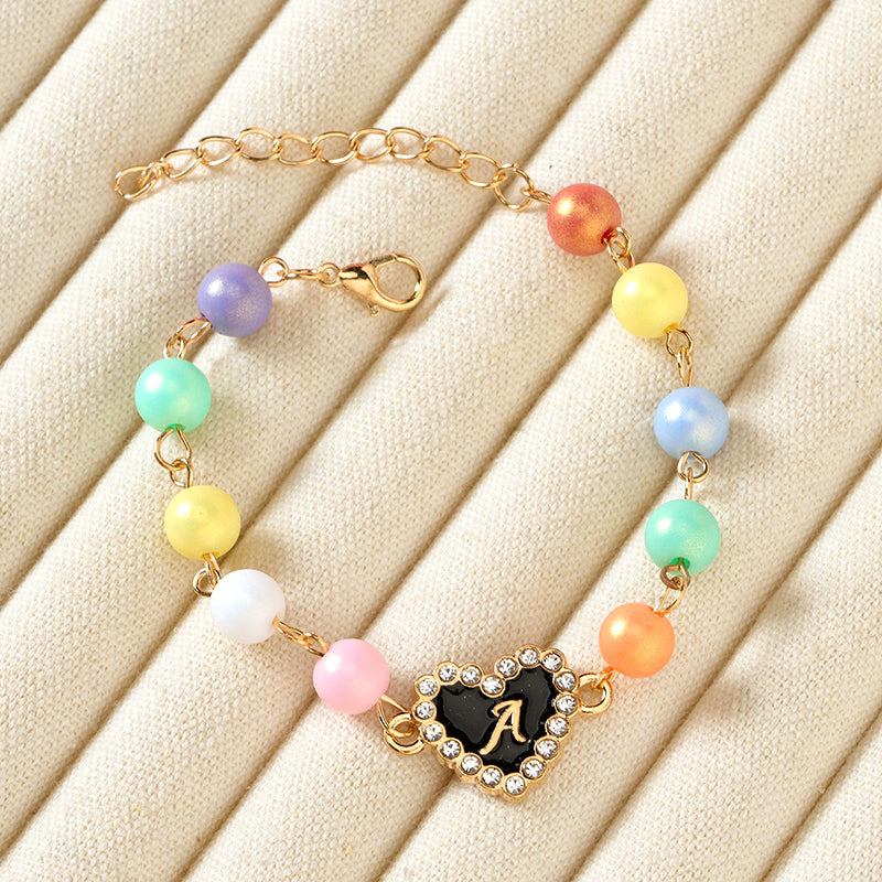 Colored Beads and Diamond Bracelet  M.43