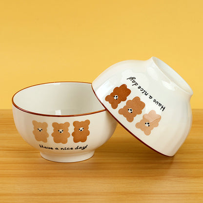 5 - inch Printed Starlight Bowl with Dull - witted Bear Pattern M.66 JPDB