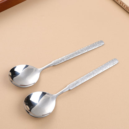 Silver Diamond-embellished Large Round Spoon M.66