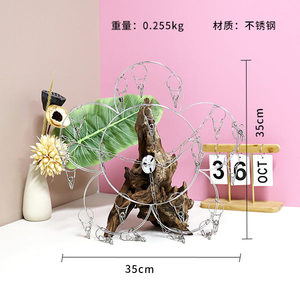 Model 2.1 Wire Plum Blossom - Shaped Sock Rack with 20 Clips M.15 JPDB