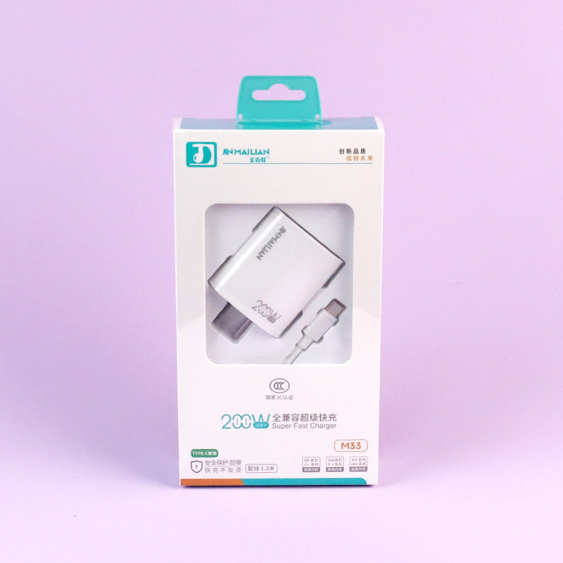 200W Type-C Charging Kit - Model M33 (Huawei Compatible) A12 JPDB