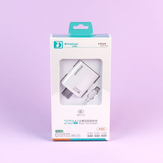 200W Type-C Charging Kit - Model M33 (Huawei Compatible) A12 JPDB