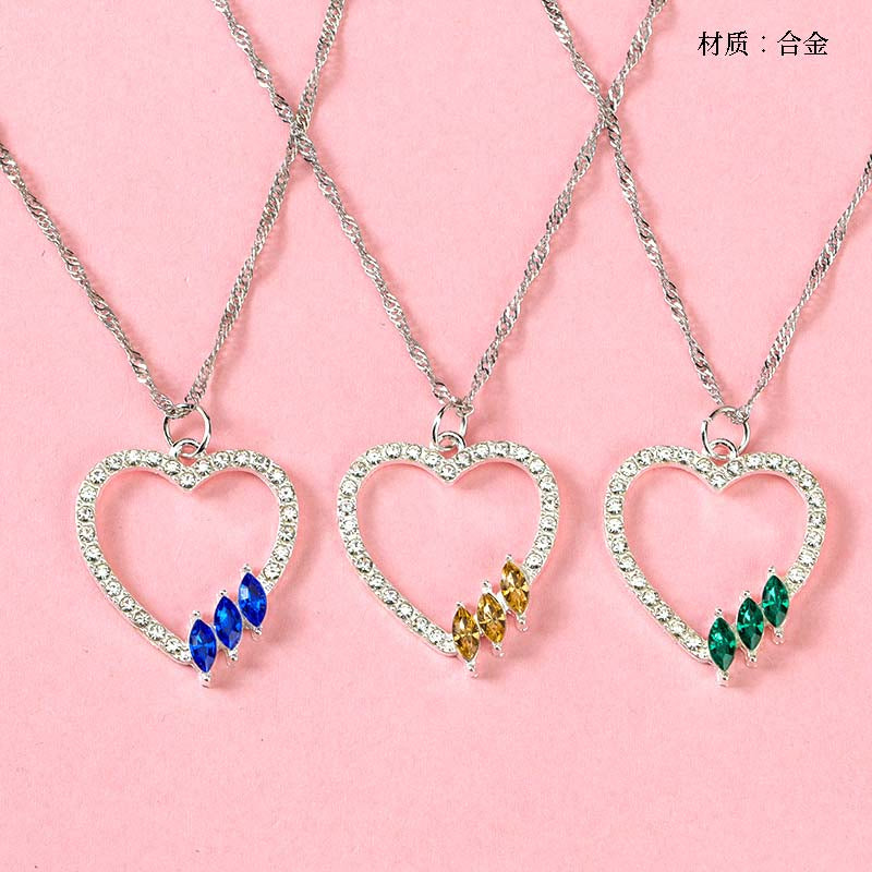Micro - set Zircon Heart - shaped Necklace M.43
